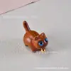 Escultura de Madeira de Sândalo Gatinho Fofo Gato Curioso Gato Confiante Madeira Arco-Íris Gatinho Mini Ornamento de Mesa Artesanato