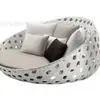 Cama Redonda de Rattan para Exterior Cama Gaiola de Pássaro para Terraço Sofá Cadeira de Descanso Criativa para Pátio Cadeira de Descanso de Rattan para Lazer Cama de Praia de Rattan