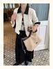 Jaqueta de Algodão Leve com Patchwork de Couro e Gola Lapela Estilo Europeu para Mulheres 2025 Outono Nova Moda Top Emagrecedor Tendência