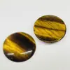 Suministro de fábrica 20MM piedra Ojo de Tigre natural superficie de anillo plano redondo accesorios para joyería DIY parche de incrustación tallado al por mayor