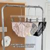 Estilo Puro Deseo Tela de Satén Cómoda y Sedosa Ropa Interior Sexy de Encaje Hueca Transpirable de Cintura Media para Mujer