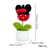 Cabeza de Animal Tejida a Crochet Hecha a Mano Planta en Maceta Cabeza de Oso Cabeza de Cerdo Cabeza de Mickey y Minnie Dibujos Animados Creativos Adornos de Escritorio