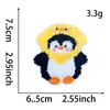 Toalha de Pinguim Bordada Chenille Autoadesiva Base de Feltro Adesivo de Tecido Bordado Adesivo para Capa de Celular Cartoon Adesivo para Mala
