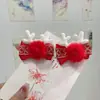 Acessório de cabeça Hanfu infantil para o Ano Novo, acessórios de cabelo, adereço de cabeça para roupas de Ano Novo, traje Tang, traje antigo, grampo de cabelo, novo chifre de dragão 2024