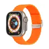 Correa de Silicona para Reloj con Hebilla de Onda Bucle de Bambú para iWatch Generaciones 1-8, Correa con Hebilla Corrugada de Acero Imitación, Venta al por Mayor por Fabricante