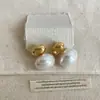 Pendientes de Botón de Perla de Metal de Alto Gama Estilo Francés para Mujer, Sencillos y Únicos, Moda Tendencia, Pendientes de Temperamento para el Día a Día