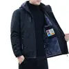 Talla extra Abrigo con capucha Forro polar Engrosado Cálido Acolchado de algodón para Hombre Grueso Otoño e Invierno Gama Alta Abrigo tipo Pan de Jengibre Abrigo Acolchado de Algodón Exclusivo Transfronterizo
