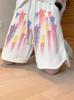 Estilo Americano Estilo Graffiti Estampa de Estrela Masculino e Feminino Verão 2025 Explosões Shorts Casuais Street Tendência Calças de Cinco Pontos Largas