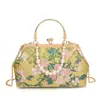 2026 Elegante Bolso de Banquete Jacquard 3D Nuevo Estilo Chino Bolso de Mano con Perlas Cadena para Hombro Hanfu Qipao Negro