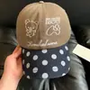 Linda Gorra de Béisbol de Lunares Borgoña de Rilakkuma para Mujer 2026 Nuevo Estilo Sombrero de Ala Ancha Que Hace que la Cara Se Vea Más Pequeña