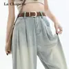 Jeans de Pierna Ancha Sueltos de Cintura Alta Color Claro para Mujer 2025 Tendencia Versátil Nuevos Pantalones Rectos Pumpty de Otoño e Invierno