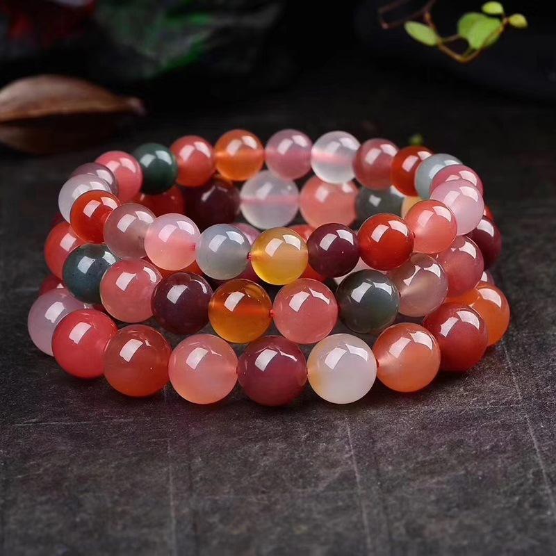 智贝主图_0天然盐源玛瑙手链糖果色玛瑙单圈手串水晶饰品