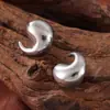 Pendientes de Acero Inoxidable con Diseño de Coma Hueca de Nicho de Moda Pendientes Creativos Pendientes de Acero Inoxidable Dorados en Oro de 18K