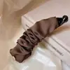 Pinza de Plátano Dorada de Satén Estilo Francés, Pinza Vertical para Mujer, Pinza de Garra Versátil Elegante para el Cabello, Verano