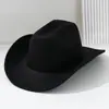 Sombrero Vaquero Occidental de Fieltro Suave para Hombre y Mujer Sombrero Casual de Ala Ligera Simple Sombrero Jazz Estilo Europeo y Americano