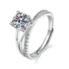 Novo Produto Seiko Cravejado com Zircônia Diamante Brilhante Anel Aberto Feminino Luxo Leve Francês Alto Padrão Anel de Casamento Simulador de Um Quilate