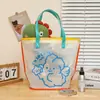 Bolsa de Mano Semitransparente de PVC en Forma de Oso Jelly Bolsa de Playa Bolsa de Natación Bolsa para Mamá Bolsa Jelly Fitness Casual Versátil