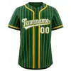 Nova Jersey de Baseball da Moda Hip-Hop Esportiva Personalizada Nome do Time Número Listrado Estampa de Baseball Masculina