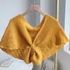 Chaleco Exterior Bufanda Popular de Internet Chal de Punto Pequeño para Oficina de Mujer Sala con Aire Acondicionado Capa de Estilo Coreano Versátil