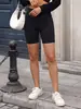 Moda Femenina Transfronteriza Estilo Europeo y Americano Pantalones Cortos de Yoga de Cintura Alta Levanta Glúteos Negros de Alta Elasticidad Ajustados Pantalones Cortos Deportivos para Ciclismo