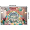 Fondo de Tela para Cumpleaños Infantil de Unicornio Transfronterizo Fiesta Banner de Comercio Exterior de Amazon Tela de Fondo para Fotografía Accesorios para Fotos