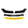 Spoiler Frontal Universal para Modificación de Coche con Cuatro Secciones y Ribete Rojo, Labio Frontal de Tres Secciones, Cubierta de Esquina de Spoiler Frontal, Contorno de Parachoques Grande y Pequeño