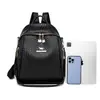 Transfronteiriço 2023 Nova mochila com textura de couro genuíno moda feminina mochila de viagem capacidade grande casual Bolsa feminina de couro macio