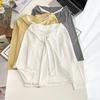 Camiseta de Manga Larga con Hombro Descubierto y Cinta de Color Contrastante, Nueva Moda Otoño para Mujer Tallas Grandes 100 kg Top 8291