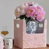 Vaso para Flores do Dia a Dia Cravo e Peônia Vaso de Flores Caixa de Flores Portátil Caixa de Presente Floral Embalagem Quadrada para Flores Caixa Dobrável