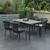 Mesas e cadeiras de exterior, cadeiras de vime à prova d'água e de sol para pátio, mesas e cadeiras de exterior para terraço de jardim de villa, conjunto para uso doméstico
