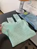 Moda de Nicho Verde Dopamina Manga Longa Relaxada Tricô Vazado Blusa Solta Estilo Preguiçoso Top Feminino Ins