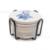 Direto da Fábrica simples coaster de cerâmica absorvente antiderrapante isolante tapete de cerâmica tapete decorativo para xícara com cortiça coaster de café