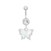 Gabe Europa y Estados Unidos transfronterizo nuevo circonita forma de corazón perforación anillo umbilical moda hermoso mariposa acero inoxidable anillo de ombligo