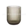 Vaso de vidrio rayado vintage boca recta boca ancha Taza para beber en casa Taza para jugo Taza para enjuague bucal boca ahumada gris Taza para bebidas frías