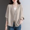 Cárdigan de Punto con Mangas de Murciélago y Borlas Suelto Nuevo 2025 Talla Grande Casual Chaqueta Suéter Corta para Mujer Primavera y Otoño