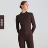 Chamarra de Yoga Lulu para Mujer, Ajustada, Cuello Alto, Cremallera, Manga Larga, Ropa de Yoga, Deportiva, para Correr, Fitness, Estilo Otoño