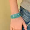 Pulseira Empilhável Multicamadas Azul Oceano Estrela Cadente_Azul Gelo com Pedras Totais, Pulseira Versátil Exclusiva e Requintada, Joia de Luxo Leve de Alta Qualidade