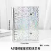 Cubierta de Cuaderno Transparente con Purpurina de Doble Botón de Colores Estilo Ins A5, Álbum de Almacenamiento de Hojas Sueltas, Libro de Colección de Papel Fotográfico, Cubierta Suave de PVC
