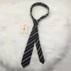 Corbata de Rayas Blancas y Negras sin Golpeteo JK Corbata de Lazo Lazo Estudiante Femenina Estilo Universitario Camisa Accesorios de Corbata Escolar
