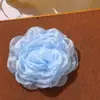 Versátil Estilo Coreano Malha de Organza com Borda Queimada Camélia DIY Laço Lateral para Cabelo Acessório de Cabelo Corsage Roupas Acessórios Florais