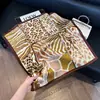 Pañuelo de Seda 70 Cuadrado Moda Coreana de Alta Gama Versátil Profesional Seda Sintética Pequeño Pañuelo de Cuello Estampado Retro Pañuelo de Seda para Mujer