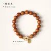 Série Flor de Pessegueiro Contas Budistas de Sândalo Verde Fio Único Novo Design Estilo Chinês Elegante Versátil Coleção de Sândalo Pulseira Estilo Chinês Atacado