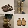 Zapatos Birkenstock de Estilo Coreano Simples de Suela Gruesa para Mujer, Zapatos Antideslizantes de Otoño e Invierno, Zapatos de Algodón Perezosos, Zapatos para Mujer con Puntera y Felpa