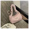 Bolso de Hombro para Mujer Estilo Perezoso Fruncido con Lazo Moda Coreana ins Casual para el Trabajo Ambiente Relajado de Moda