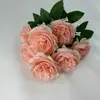 Buquê de 7 Peças de Peônias Artificiais para Arranjos de Casamento, Decoração de Casa, Hotel e Restaurante