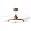 Lámpara Ventilador Invisible Estilo Medieval Color Nogal Retro Lámpara de Ventilador de Techo Normcore Inteligente Ultra-Delgada Lámpara de Ventilador para Dormitorio