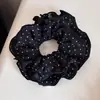 Scrunchie Grande de Bolinhas Estilo Coreano, Elástico de Cabelo Estilo Preguiçoso, Scrunchie de Cintura Pequena, Faixa de Cabelo Diária, Acessório de Cabelo para Mulheres