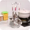 Juego de 7 Utensilios de Cocina de Acero Inoxidable Cerámico de Espátulas Juego de 7 Utensilios de Cocina de Acero Inoxidable Cerámico de Espátulas y Cucharas Antiescaldado para el Hogar