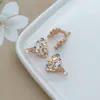 Diseño Antiguo Vintage Hebilla Segura Imitación Aceite Pendientes Cui Hanfu Cheongsam Pendientes Sencillos Accesorios Estilo Pastoral de Primavera
