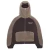 Novedad Otoño e Invierno 2025 Estilo Cordero Terciopelo Divertido Moda Tendencia Holgado Mismo Estilo Hombres y Mujeres Costura Color Contrastante Con Capucha Cremallera Exterior